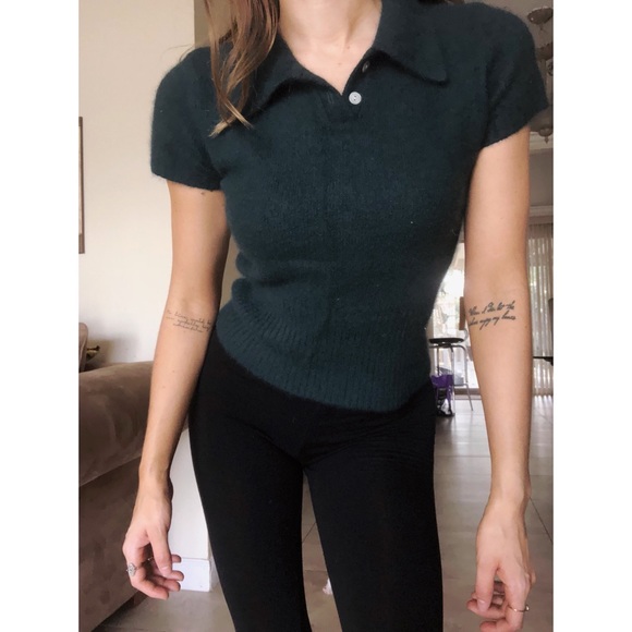 Limited Sweaters - Vintage grunge 90's green Angora Rabbit Hair S